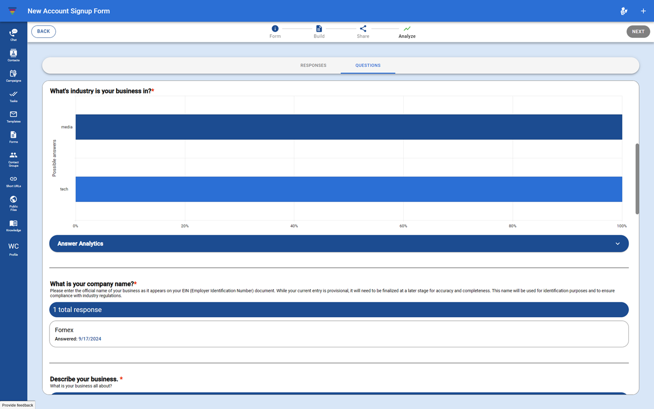 Custom Form Analyze